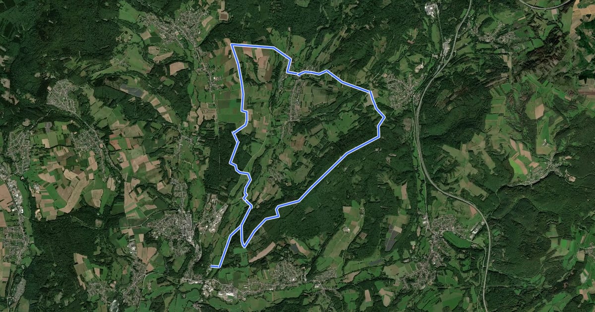 Маршрут Durch das Sagenhafte Löstertal на спутниковом снимке