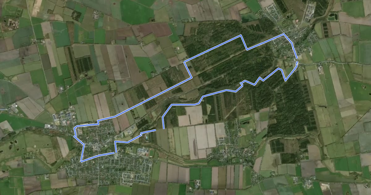Маршрут Durch das Urstromtal der Wallsbek на спутниковом снимке
