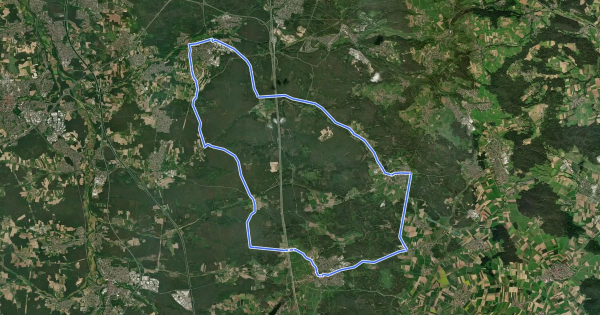 Маршрут Durch den Lorenzer Reichswald на спутниковом снимке