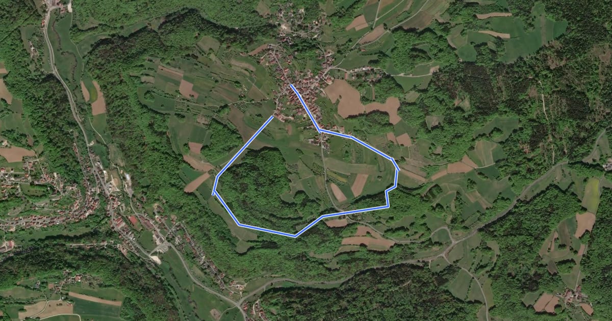 Маршрут Durch Obstgärten zum Marterhaus на спутниковом снимке