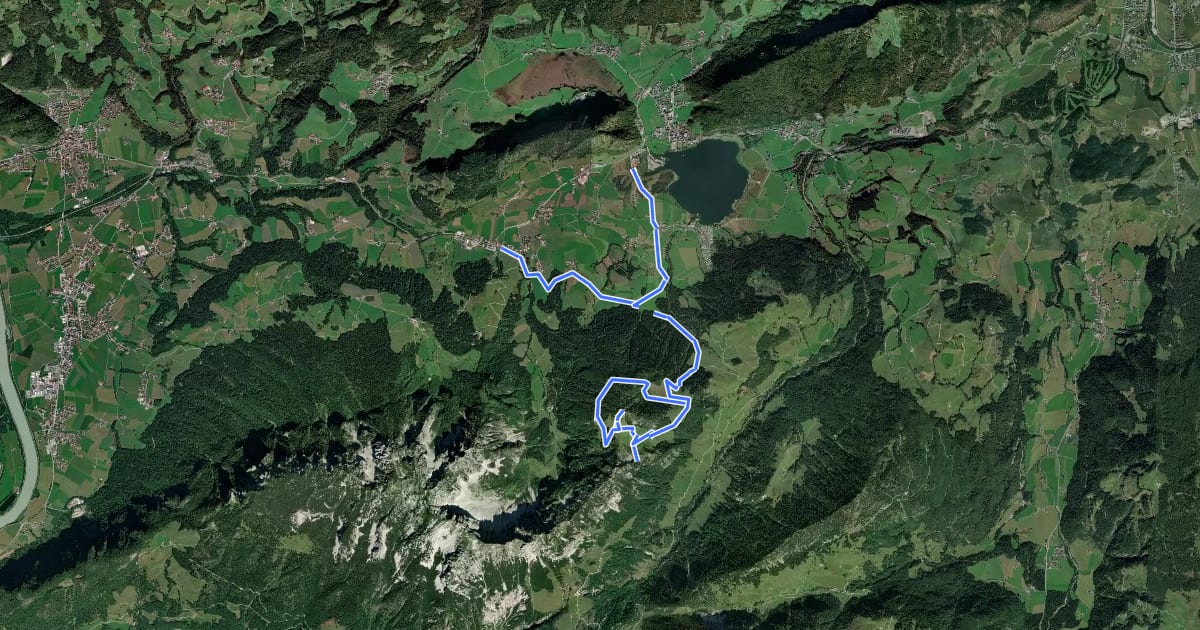 Маршрут Durchholzen/Walchsee - Heuberg über Hageralm на спутниковом снимке