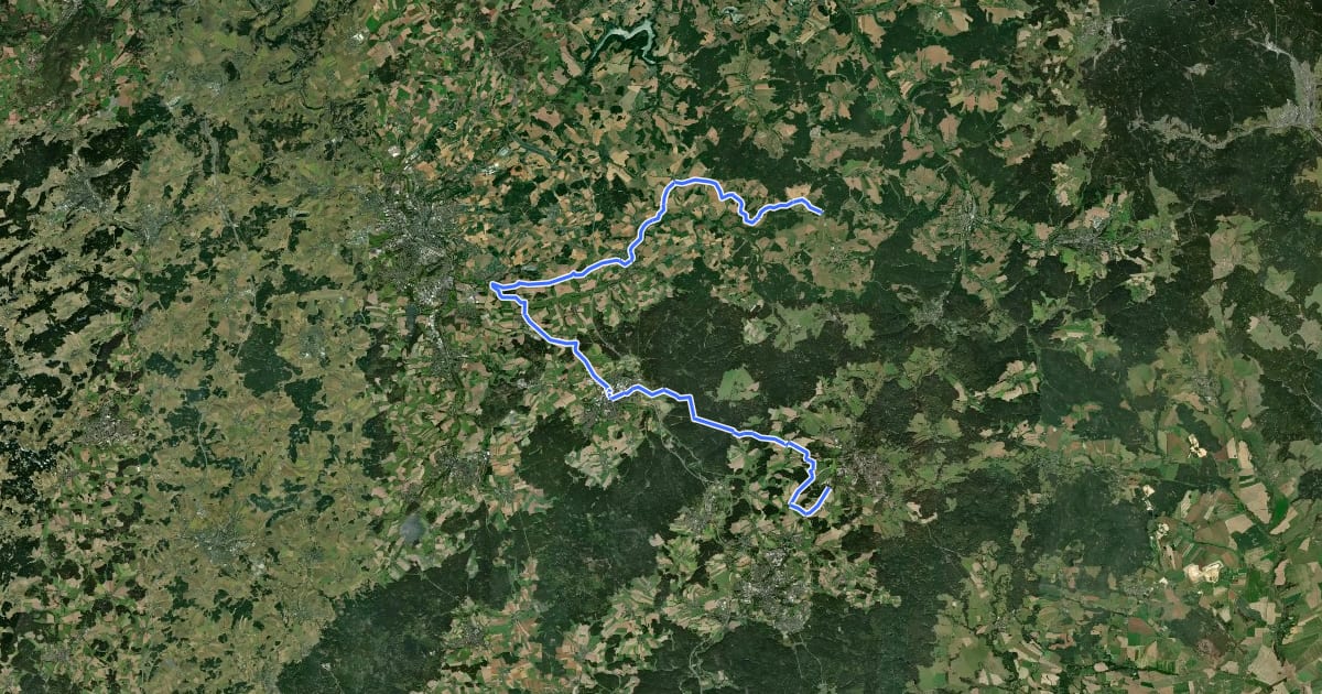 Маршрут Durchs alte Regnitzland (HO 10) на спутниковом снимке