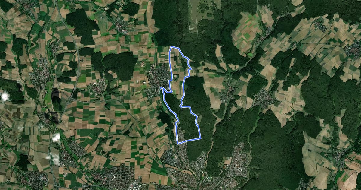 Маршрут Durchs Lauerbachtal на спутниковом снимке