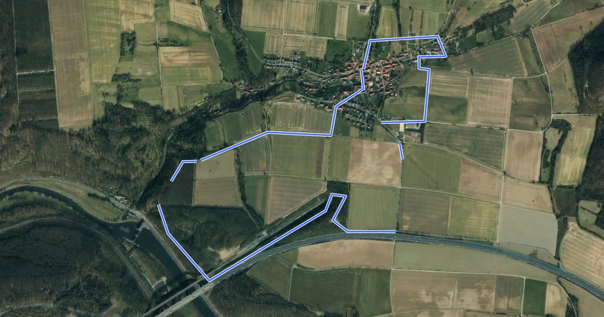 Маршрут Durchs Lippoldshäuser Feld на спутниковом снимке
