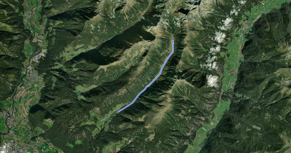 Маршрут Durchs Wielental zur Haidacher Alm на спутниковом снимке