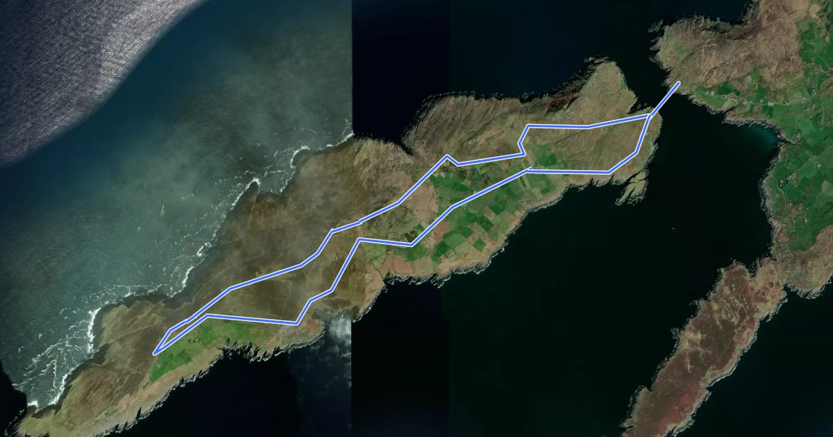 Маршрут Dursey Island Loop на спутниковом снимке