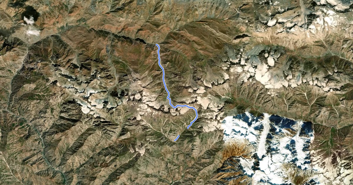 Маршрут Dushokha Pass на спутниковом снимке