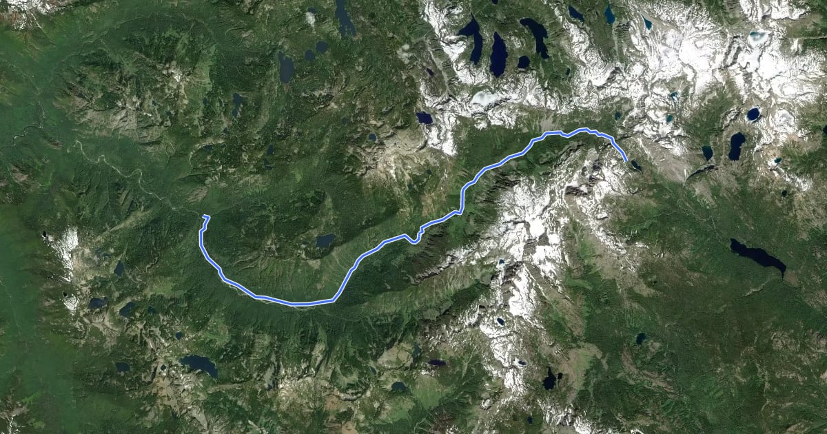 Маршрут Dutch Miller Gap Trail на спутниковом снимке