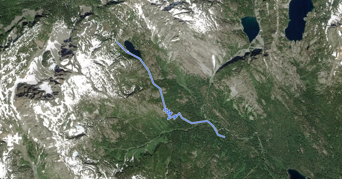 Маршрут Dutch Miller Gap Trail (East) на спутниковом снимке