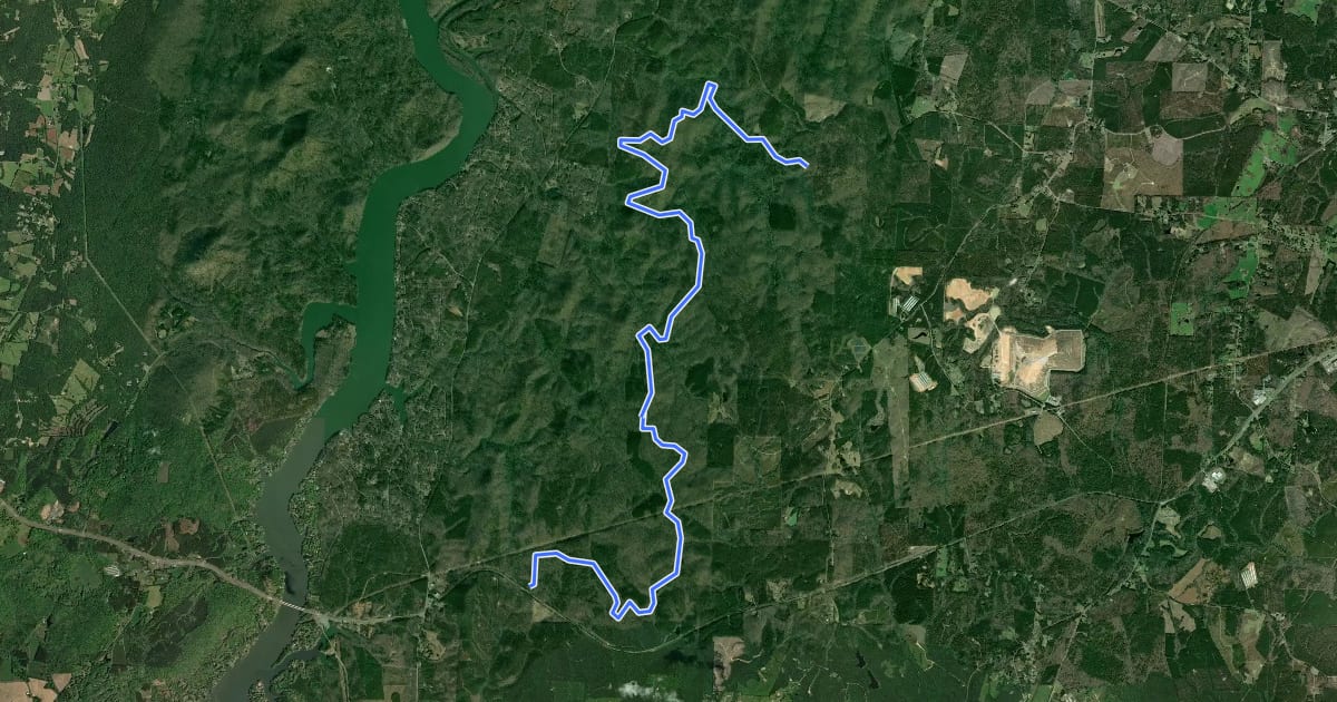 Маршрут Dutchman's Creek Trail на спутниковом снимке