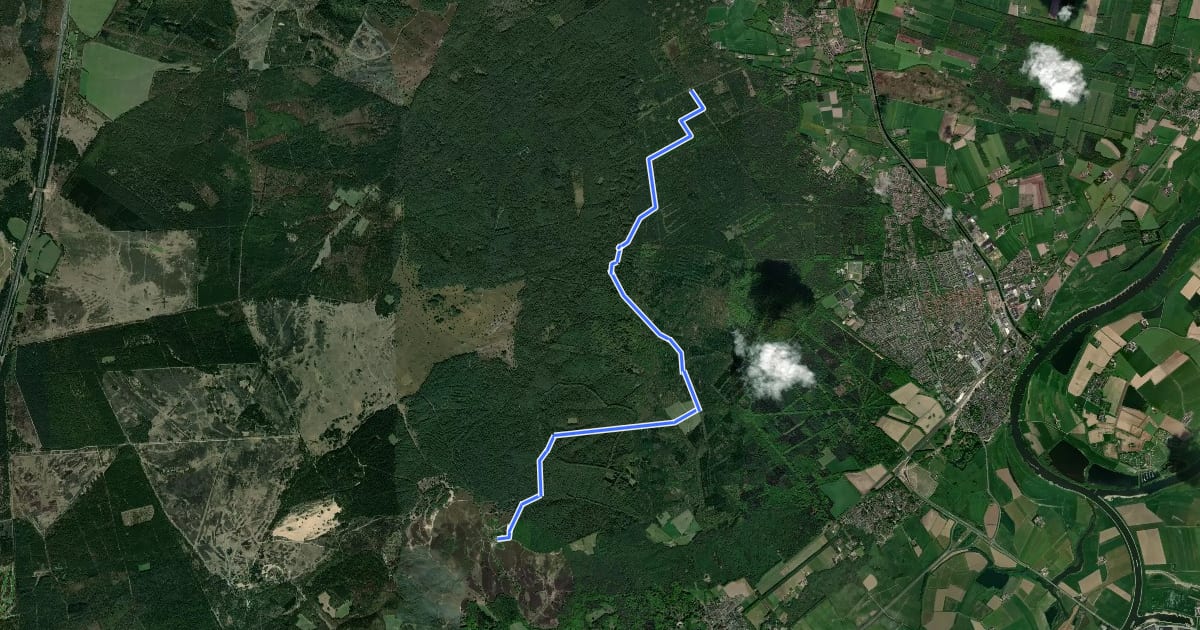 Маршрут Dwars door Gelderland (15) на спутниковом снимке
