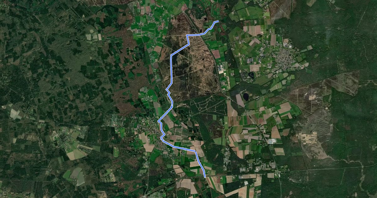 Маршрут Dwars door Gelderland (4) на спутниковом снимке