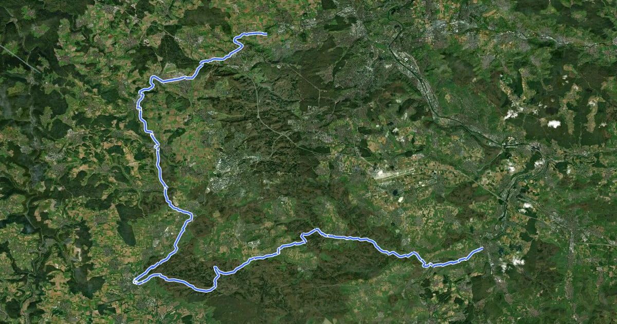 Маршрут E-Bike Region Stuttgart - Landkreis Böblingen на спутниковом снимке