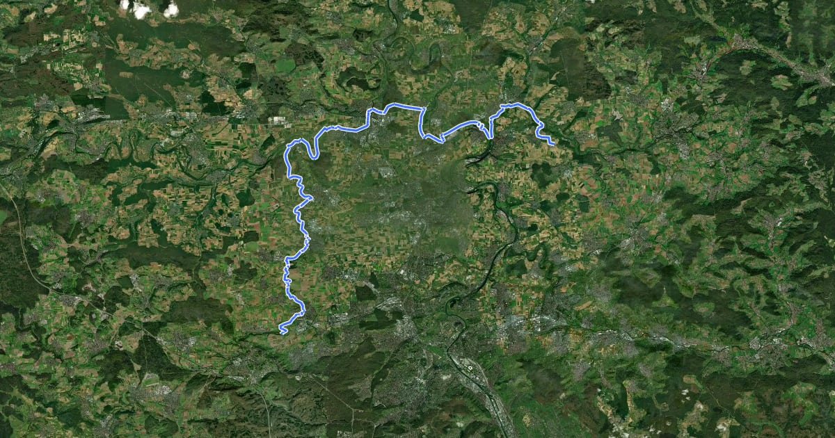 Маршрут E-Bike Region Stuttgart - Landkreis Ludwigsburg на спутниковом снимке