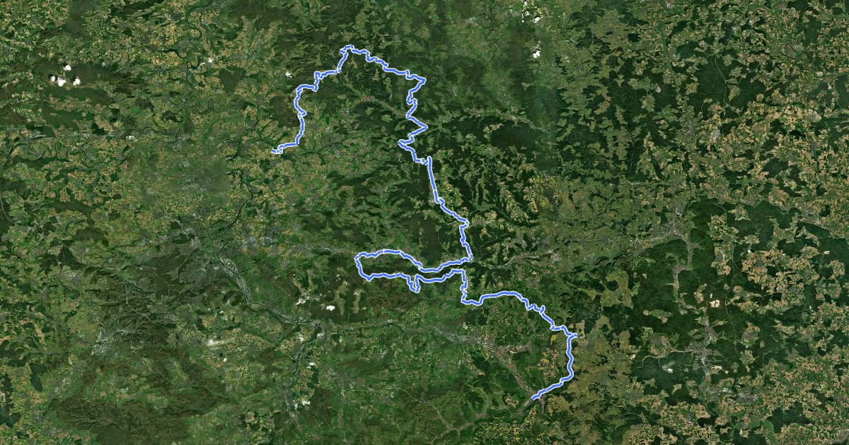 Маршрут E-Bike-Region Stuttgart (Nordost) на спутниковом снимке