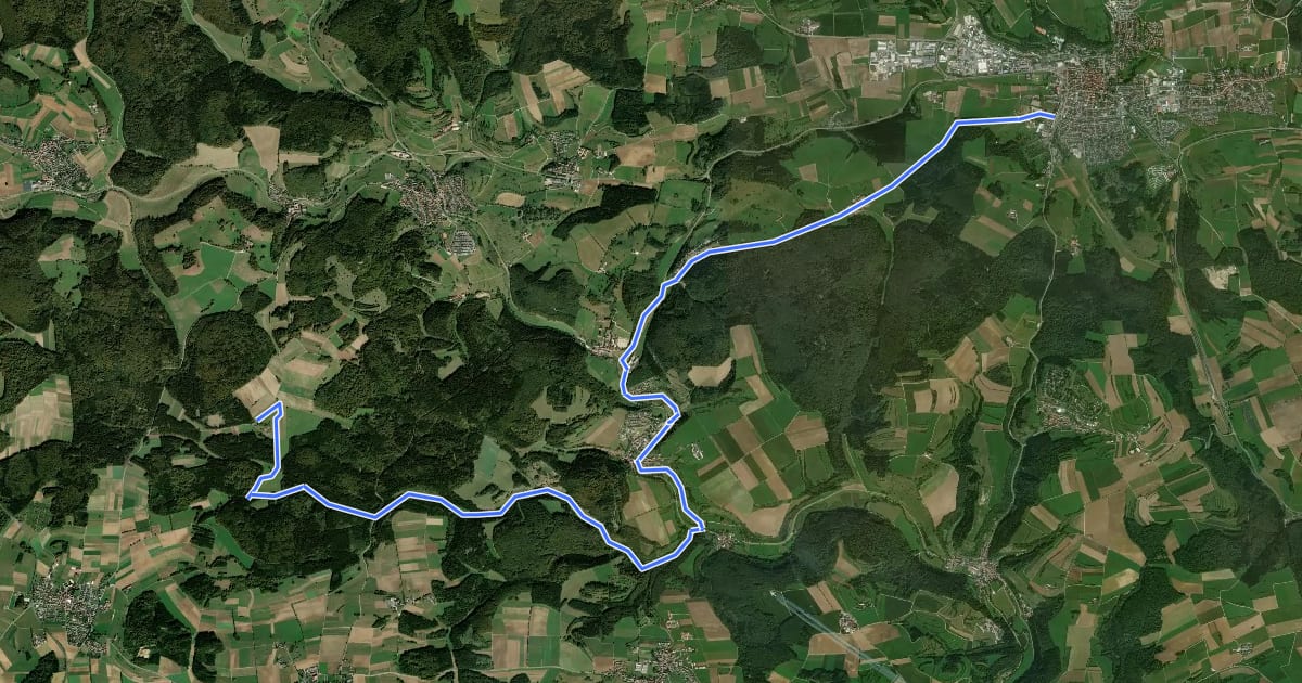 Маршрут e-Bike Tour 2 - Märchenschloss Lichtenstein на спутниковом снимке