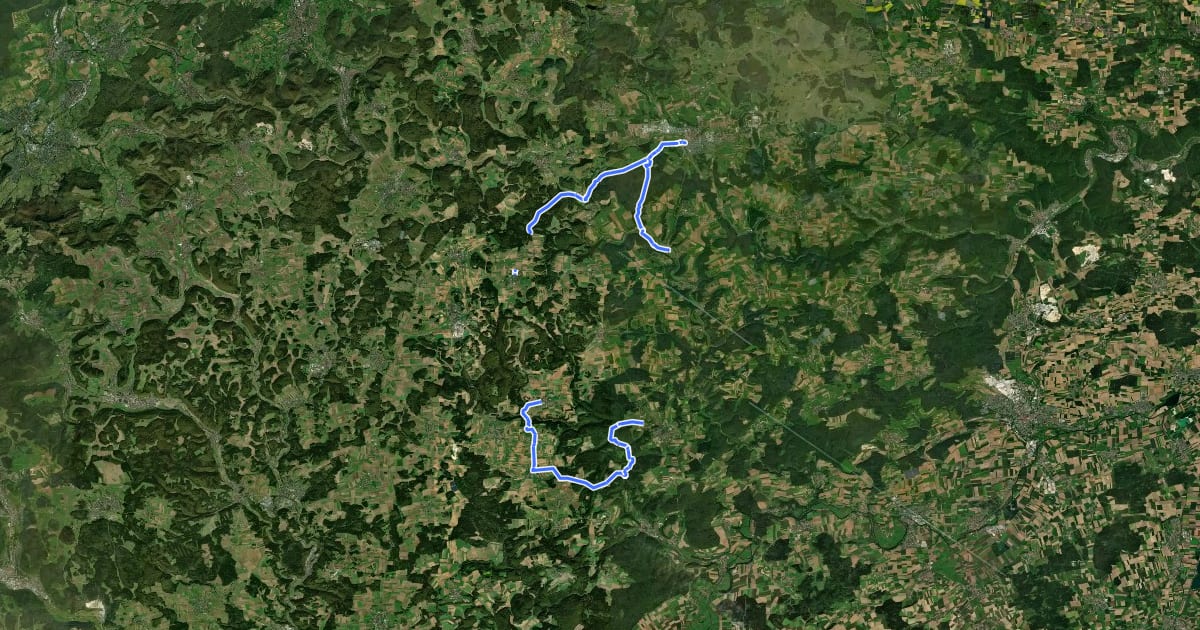 Маршрут e-Bike Tour 4 - Burgen im Großen Lautertal - Wimsen - Marbach на спутниковом снимке