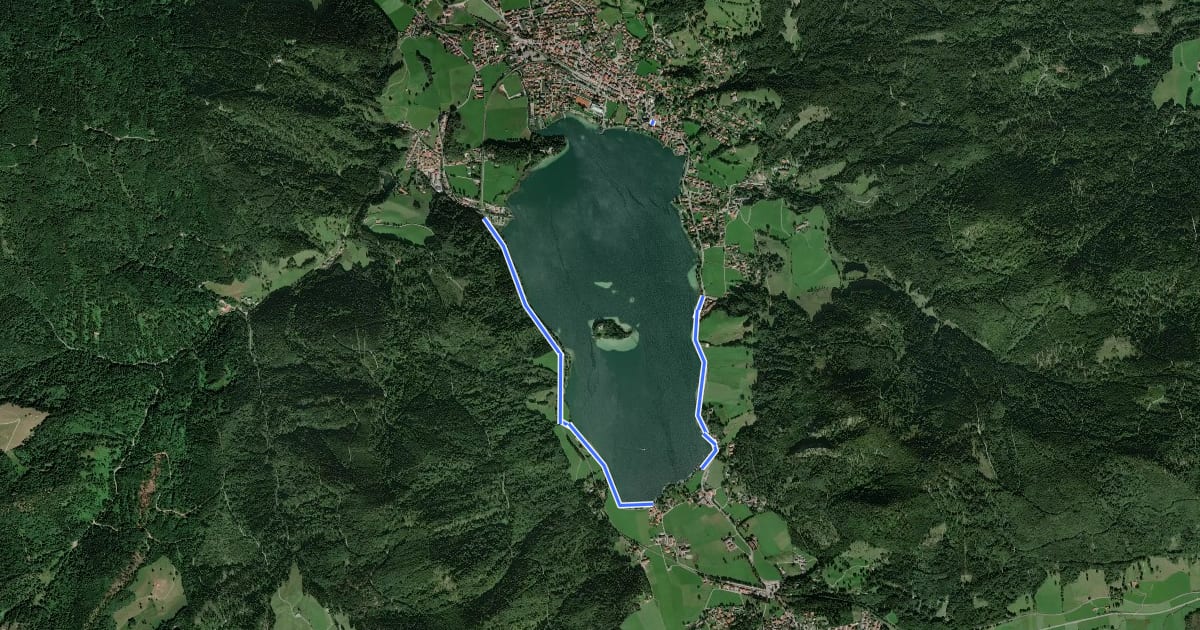 Маршрут e-on bayern Trail - Schliersee Kurweg на спутниковом снимке