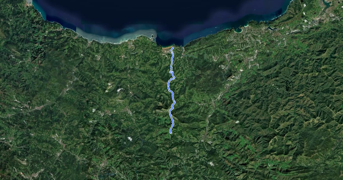 Маршрут E1 Altxonbide ibilbidea: Zarautz - Bidegoian на спутниковом снимке