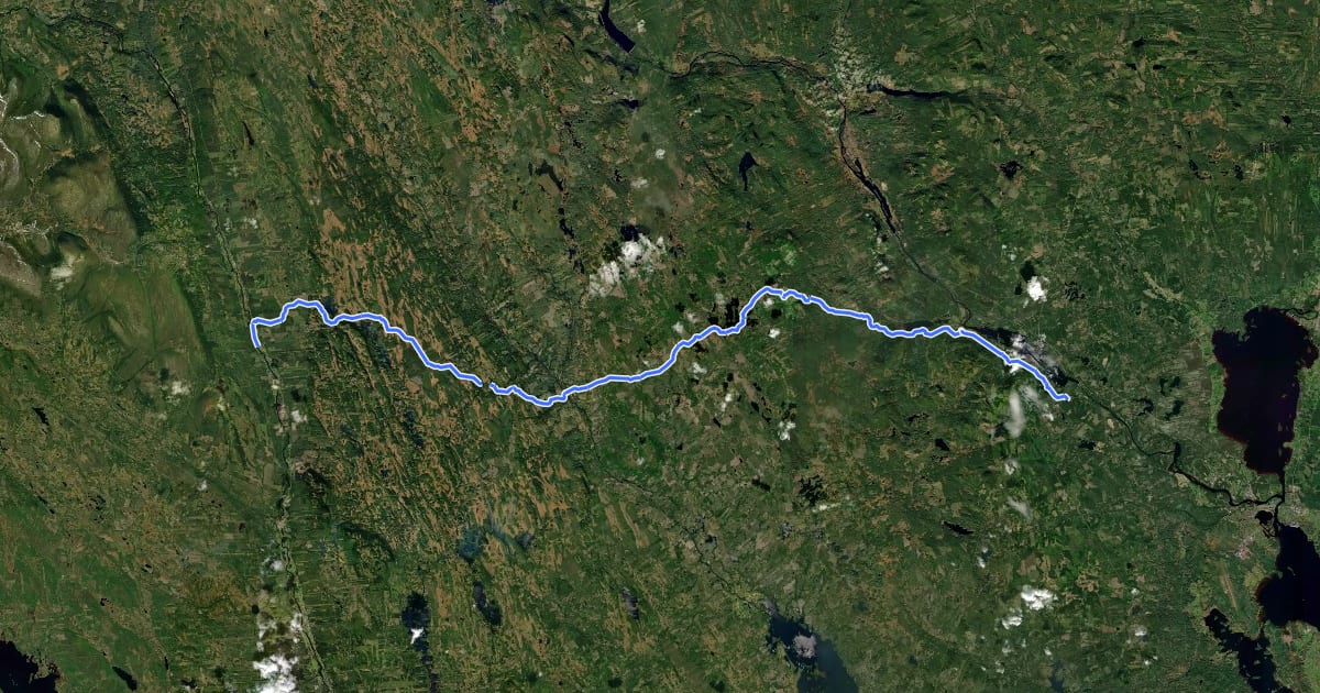 Маршрут E1 hiking section of Vasaloppsleden на спутниковом снимке