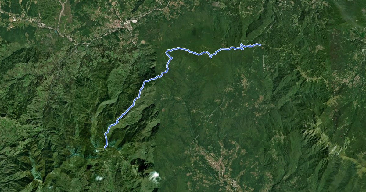 Маршрут E1 Toscana 01 Passo dei Due Santi - Passo della Cisa на спутниковом снимке