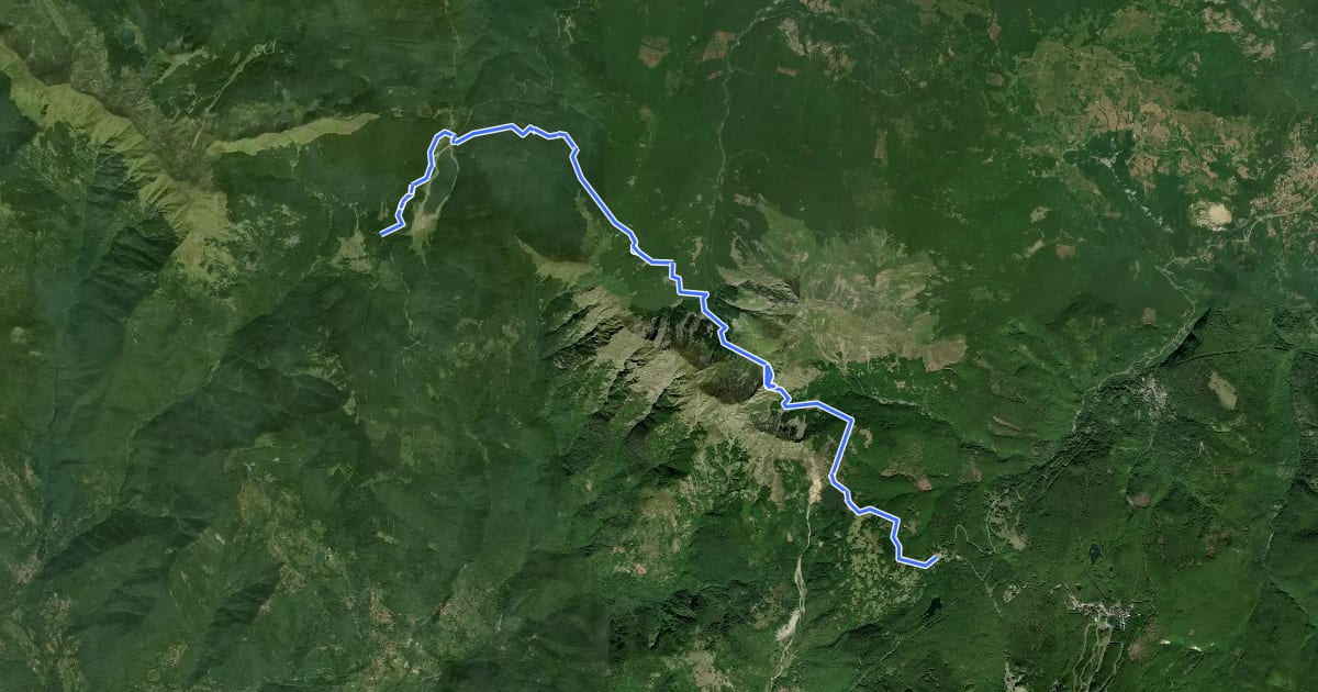 Маршрут E1 Toscana 04 Passo del Lagastrello - Passo del Cerreto на спутниковом снимке