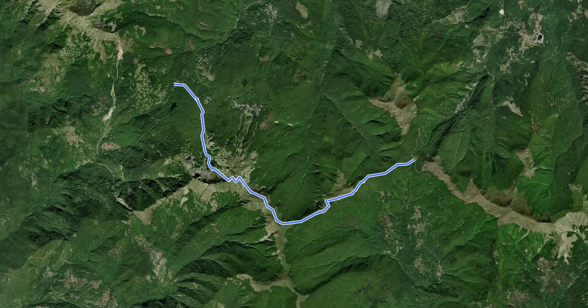 Маршрут E1 Toscana 05 Passo del Cerreto - Passo di Pradarena на спутниковом снимке