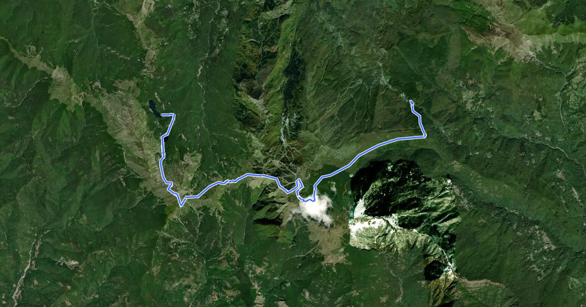 Маршрут E1 Toscana 08 Lago Santo Modenese - Abetone-Boscolungo на спутниковом снимке