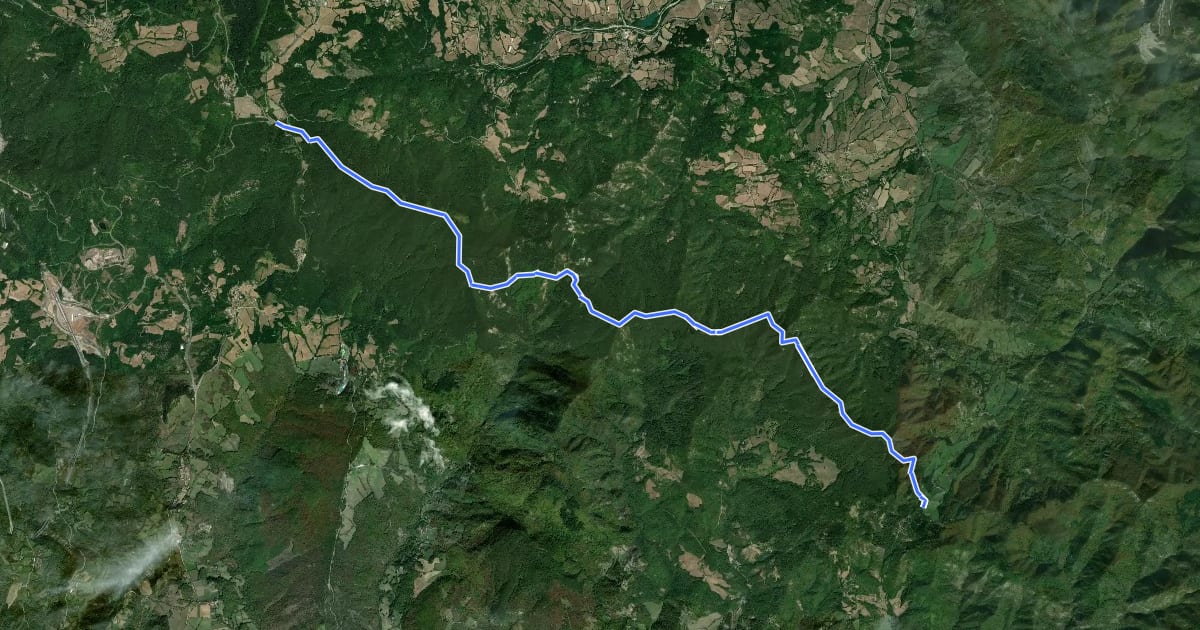 Маршрут E1 Toscana 14 Passo della Futa - Giogo di Scarperia на спутниковом снимке