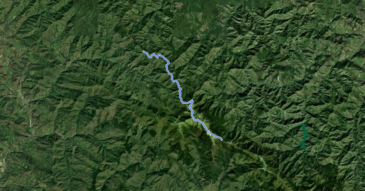 Маршрут E1 Toscana 17 Passo del Muraglione - Passo della Calla на спутниковом снимке