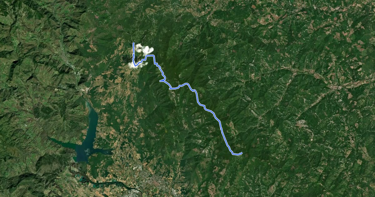 Маршрут E1 Toscana 22 Passo di Viamaggio - Passo di Bocca Trabaria на спутниковом снимке