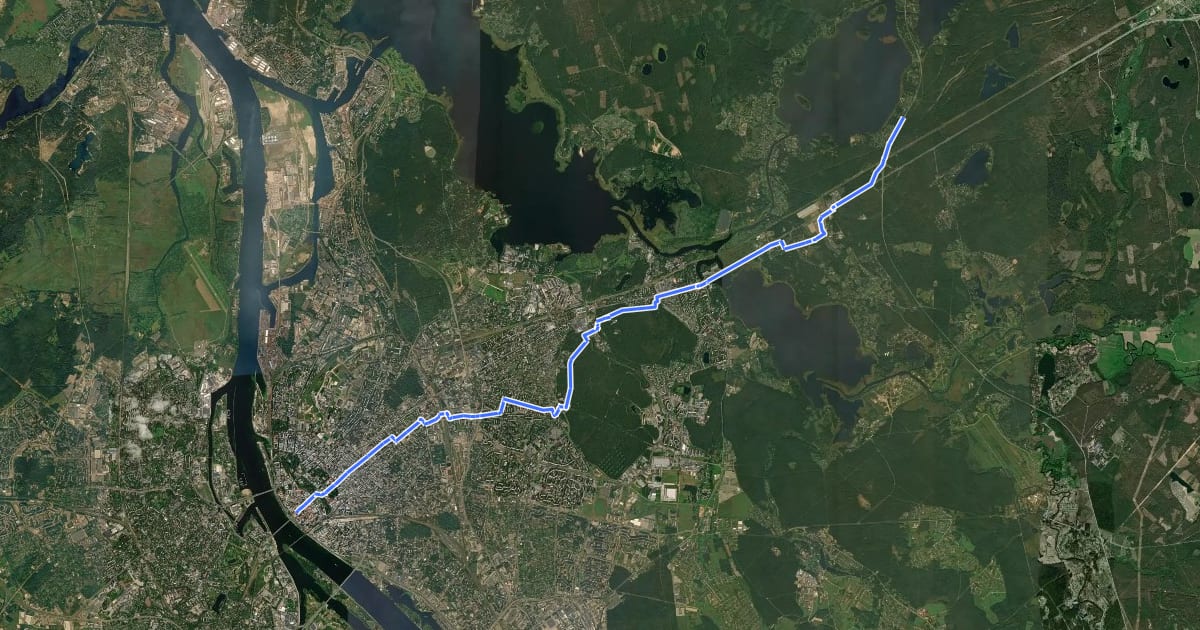 Маршрут E11 section 01: Vecrīga - Baltezers на спутниковом снимке