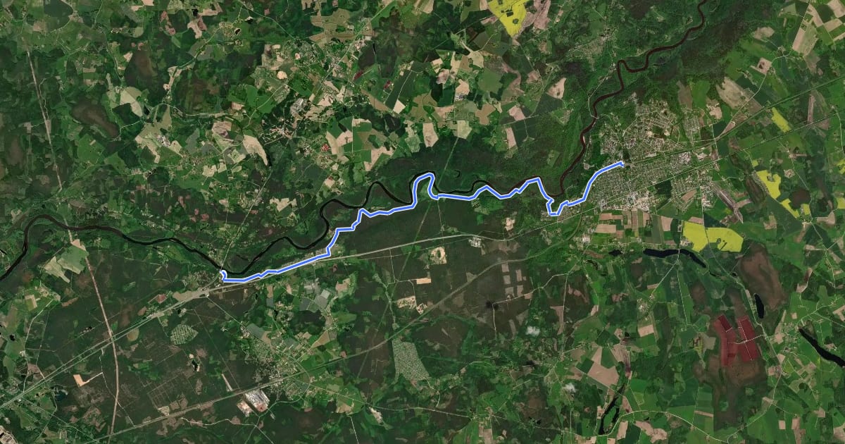 Маршрут E11 section 04: Rāmkalni - Sigulda на спутниковом снимке