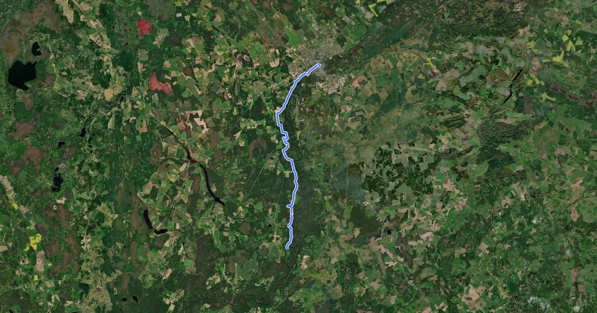 Маршрут E11 section 08: Caunītes - Valmiera на спутниковом снимке