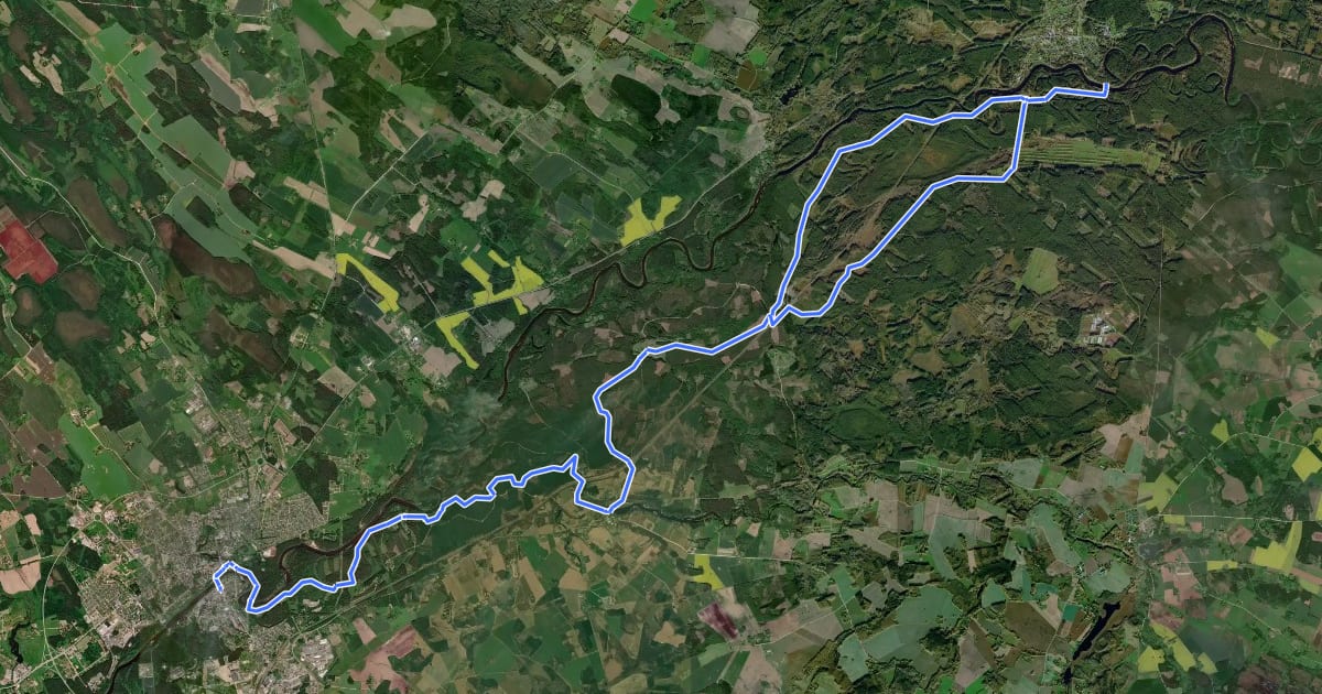 Маршрут E11 section 09: Valmiera - Strenči (Main route under constrction.Use alternative!) на спутниковом снимке