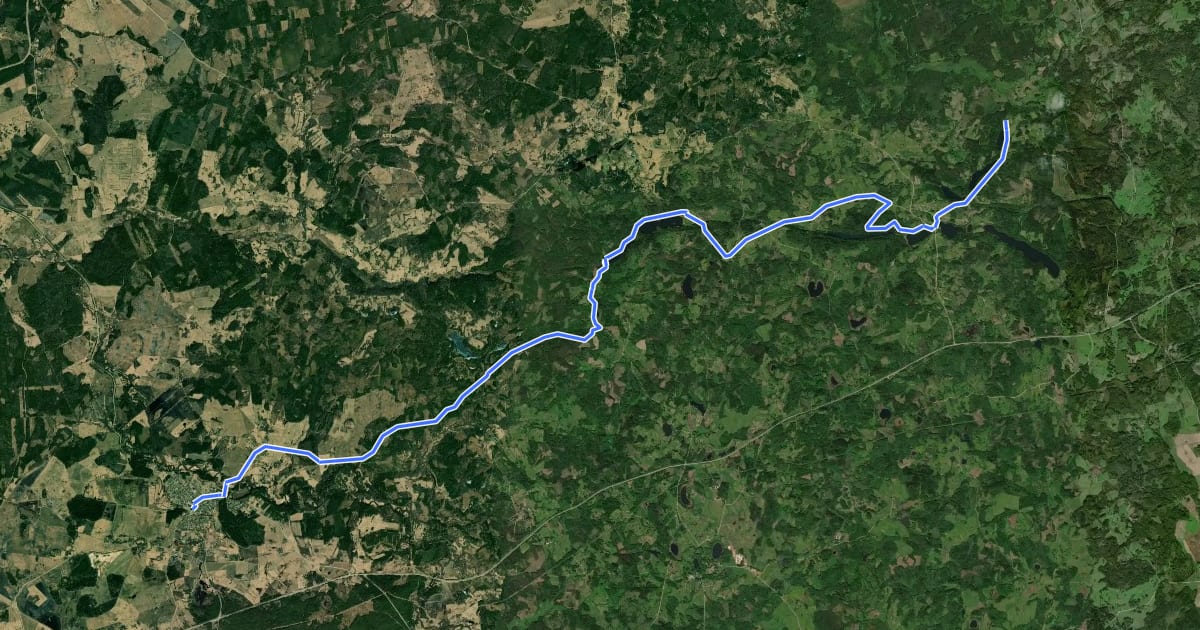Маршрут E11 section 15: Ape – Paganamaa – Korneti – Latvijas/Igaunijas robeža на спутниковом снимке