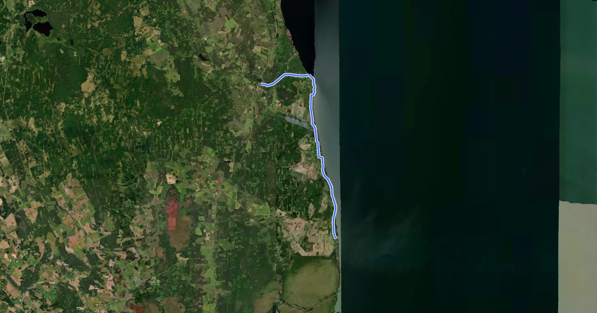 Маршрут E11 section 26: Varnja‒Alatskivi на спутниковом снимке