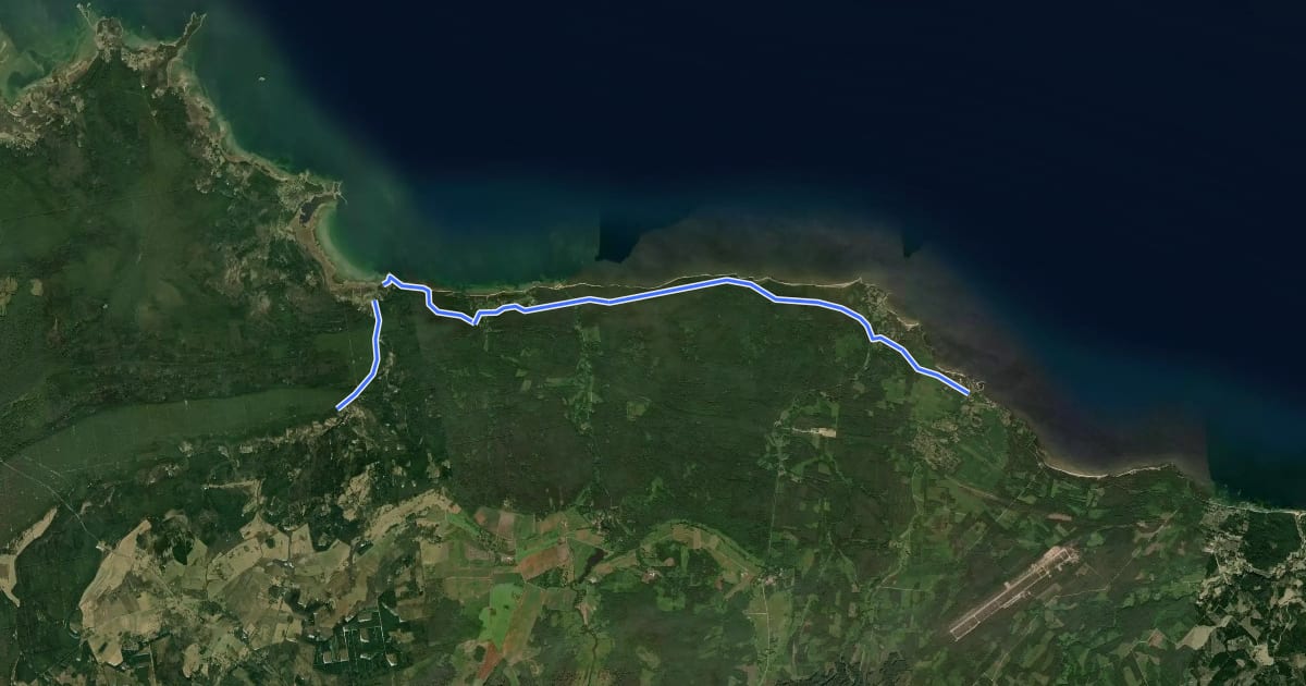 Маршрут E11 section 41: Eisma‒Oandu на спутниковом снимке