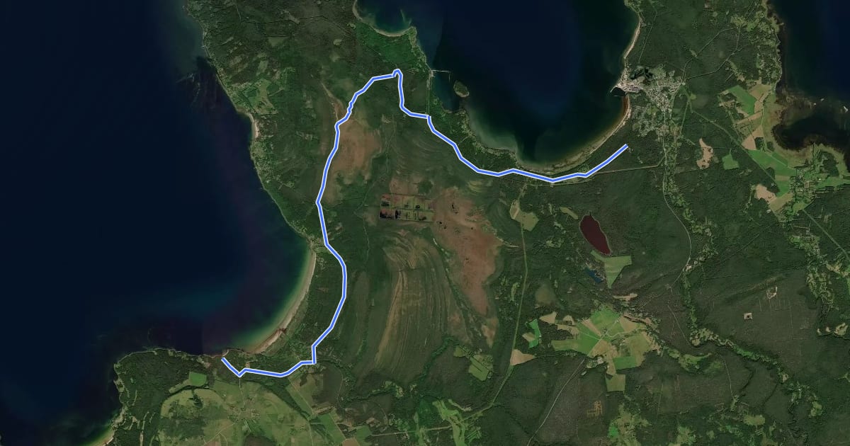 Маршрут E11 section 45: Loksa‒Tsitre на спутниковом снимке