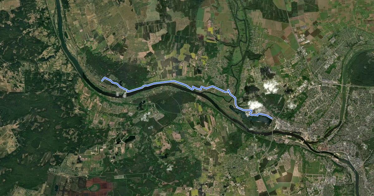 Маршрут E11 section 65: Lampedis – Kulautuva на спутниковом снимке