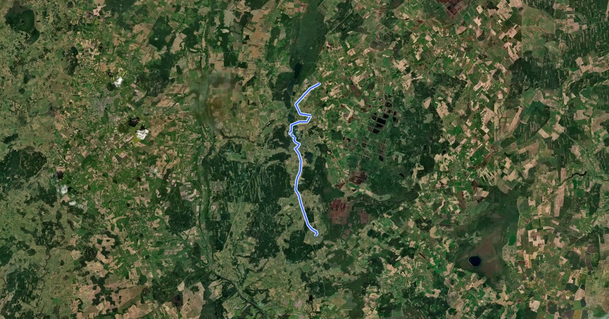Маршрут E11 section 71: Šiluva – Tytuvėnai – Aukštiškiai на спутниковом снимке
