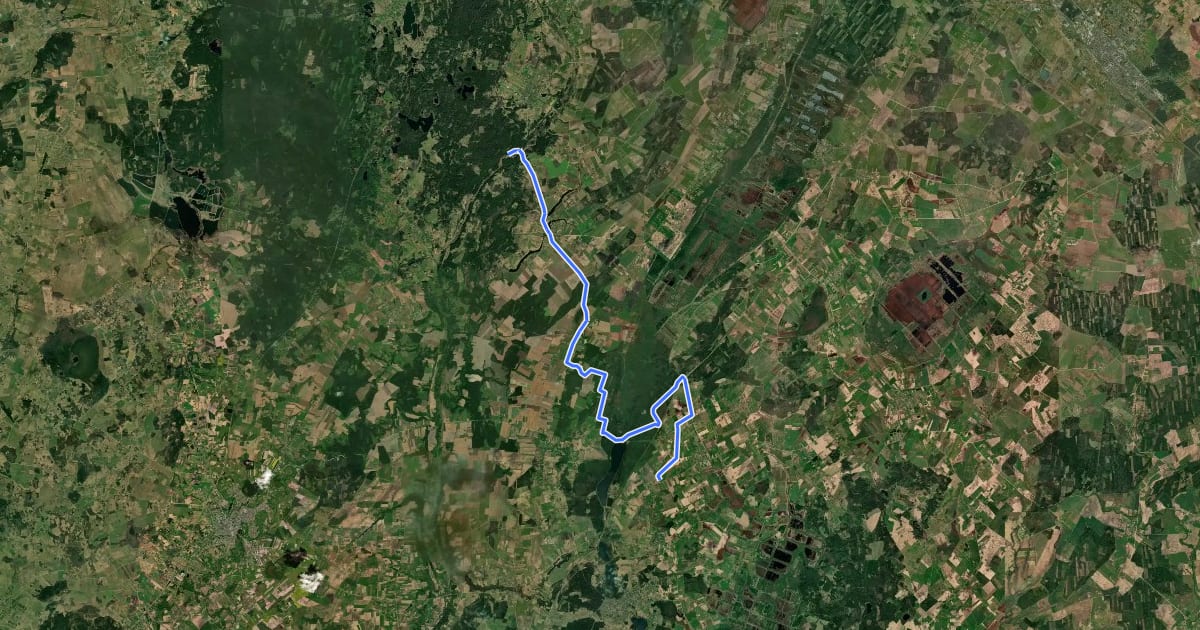 Маршрут E11 section 72: Aukštiškiai – Dengtiltis на спутниковом снимке