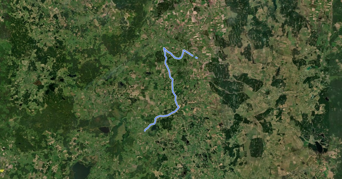 Маршрут E11 section 76: Šaukėnai – Gaulėnai на спутниковом снимке