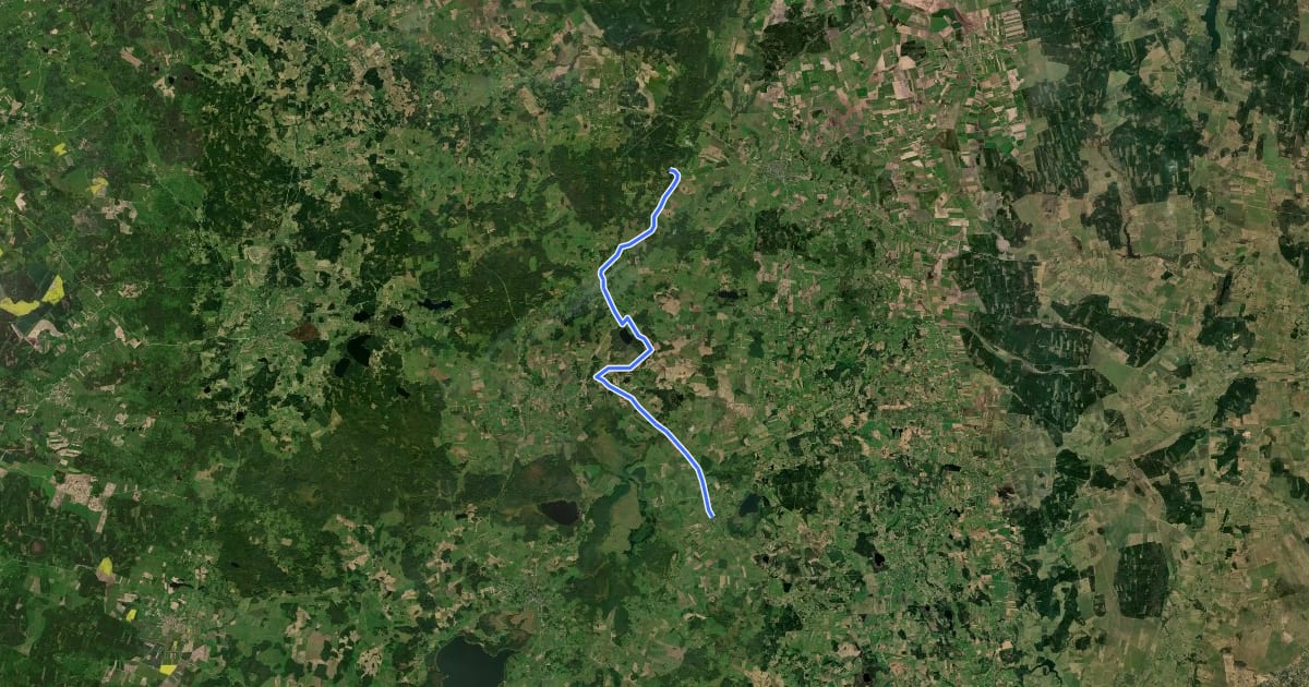 Маршрут E11 section 77: Pavandenė – Biržuvėnai на спутниковом снимке