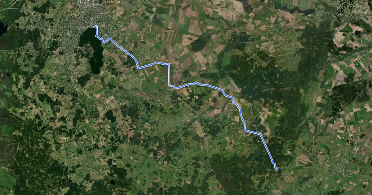 Маршрут E11 section 78: Biržuvėnai – Telšiai на спутниковом снимке