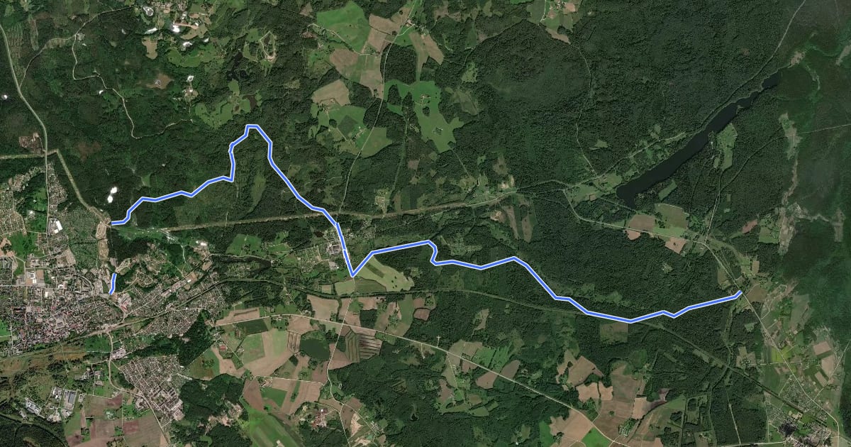 Маршрут E11 section 98: Tukums – Jāņukrogs на спутниковом снимке