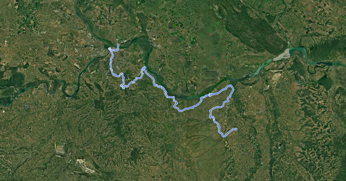 Маршрут E4: Beograd (Krnjača) – Osipaonica на спутниковом снимке
