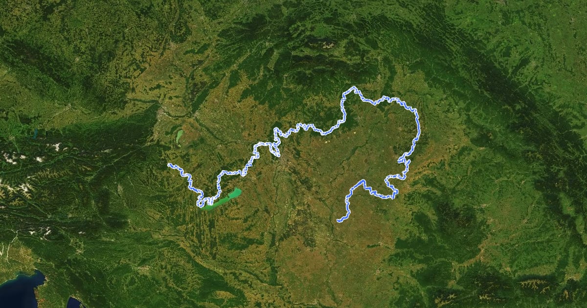 Маршрут E4 európai hosszútávú turistaút (magyarországi szakasz) на спутниковом снимке