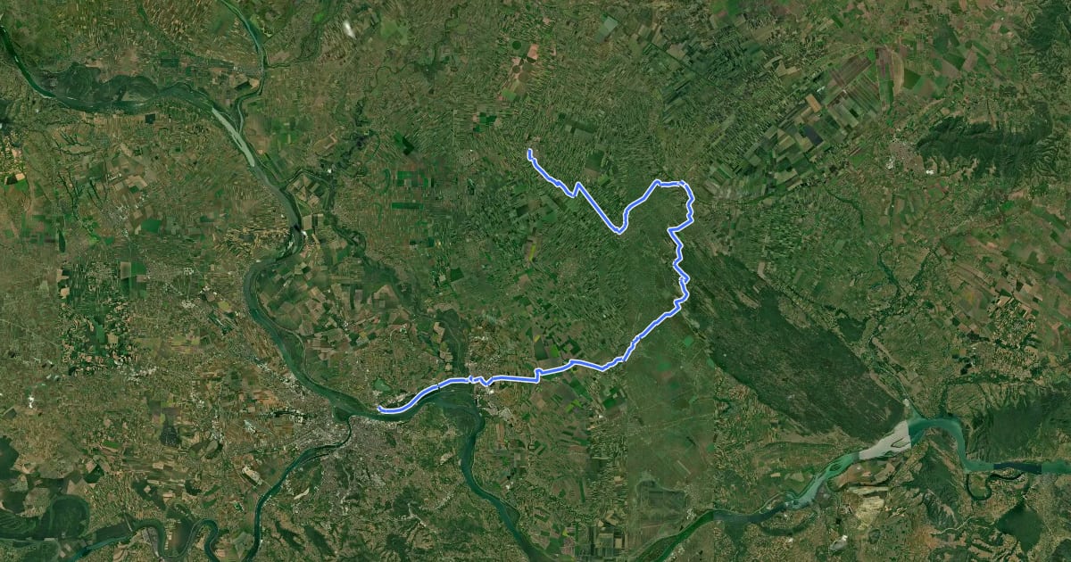 Маршрут E4: Padina – Beograd (Krnjača) на спутниковом снимке