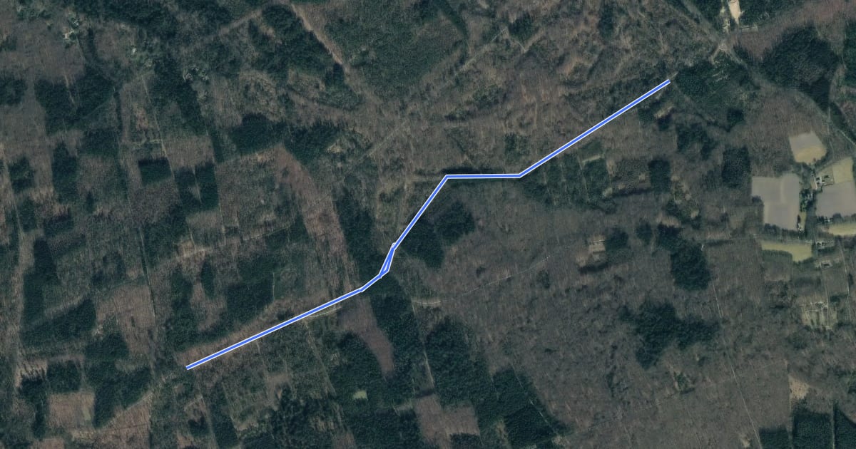 Маршрут E72-P92 на спутниковом снимке